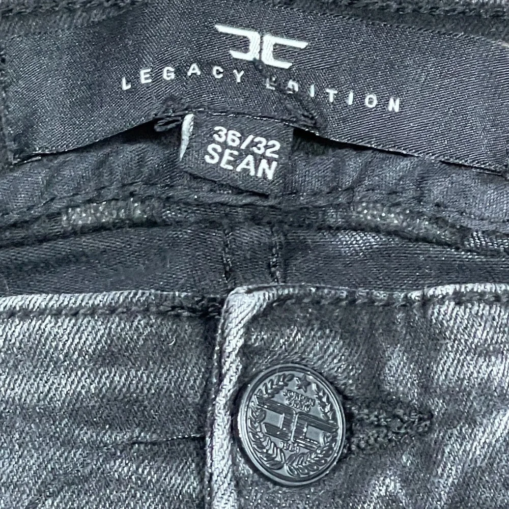 Jordan Craig Legacy Edition Pair Splashed Men's Jeans Sz 36x32 Elastic Waist - Picture 4 of 5